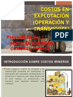 Costos en Explotación y Transporte Minero