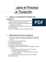 Pasos para El Proceso de Titulación