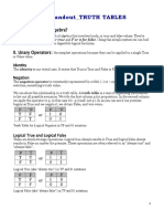 2.1 - Handout - TRUTH TABLES: I. What Is Boolean Algebra?