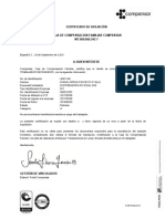 Certificado de Afiliación Caja de Compensacion Familiar Compensar NIT.860.066.942-7