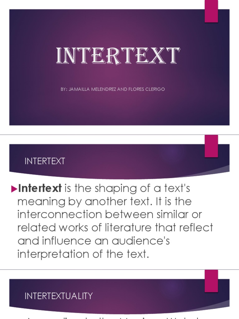 Intertext PDF Intertextuality