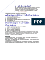 Advantages of Open Hole Completion