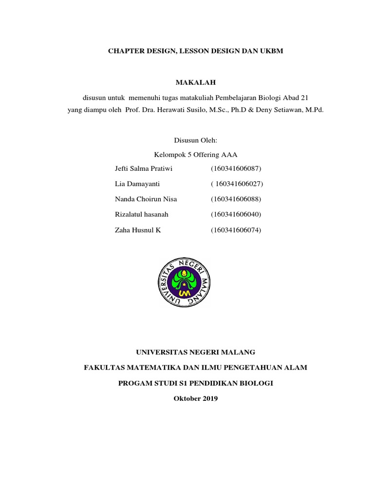 Chapter Design, Lesson, Ukbm | PDF