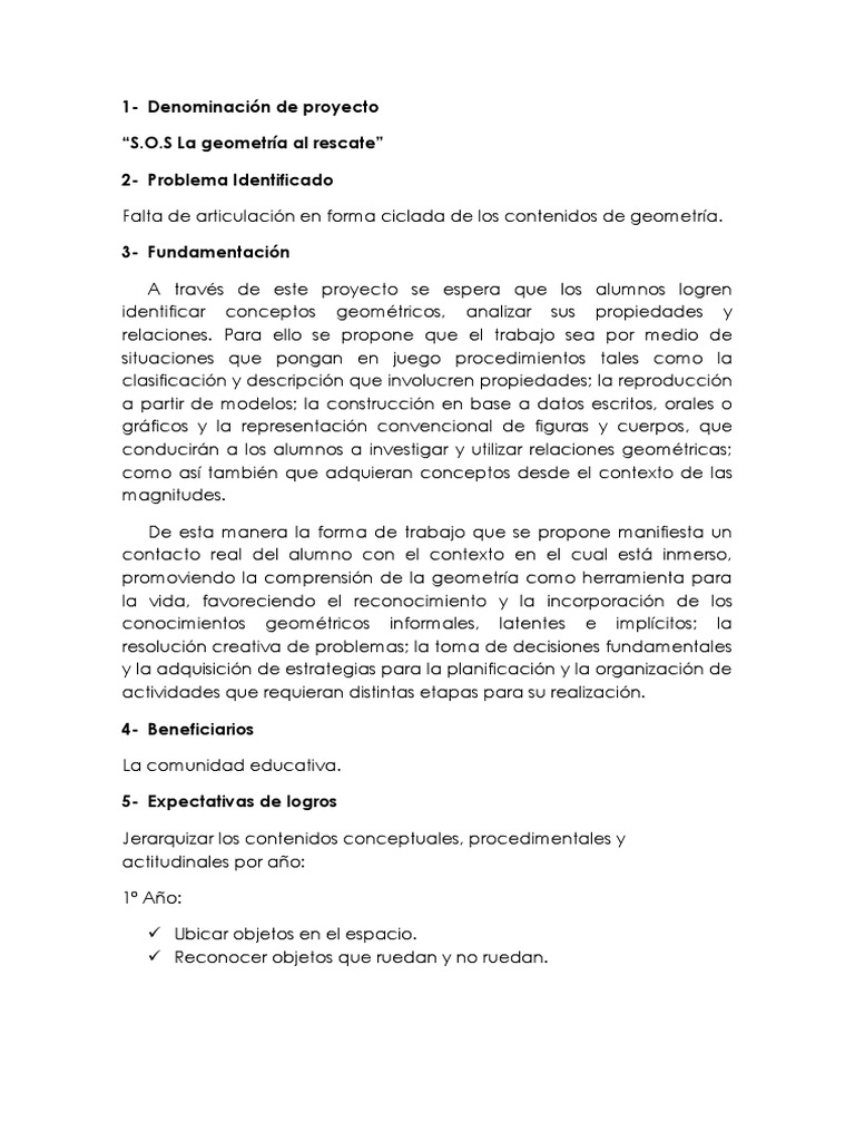 Proyecto de Geometria 5to | PDF | Geometria plana) | Geometría