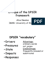 Critique of the DPSIR Framework for Coastal Eutrophication