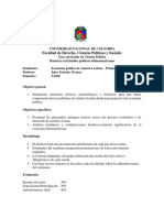 Programa Economía Política de América Latina. Universidad Nacional de Colombia - Maestría en Estudios Políticos Latinoamericanos.