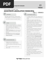 Fgv 2018 Camara de Salvador Ba Assistente Legislativo Municipal Prova