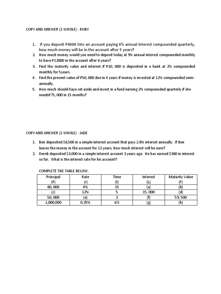 Interest Calculations and Formulas | PDF
