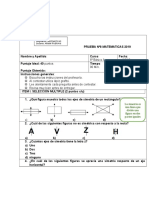 Prueba de Matemáticas Simetría y Transformaciones Isométricas