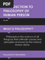 Introduction To Philosophy of Human Person: Don Alro