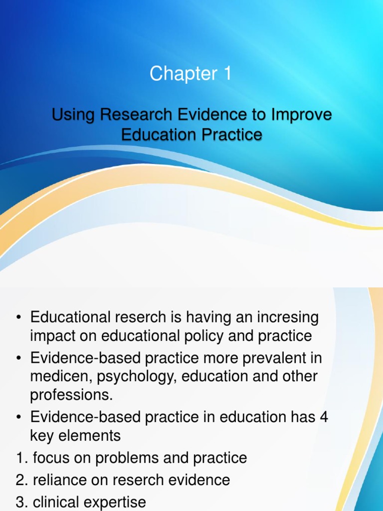 Using Research Evidence To Improve Education Practice PDF Evidence