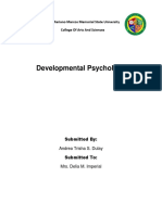 Developmental Psychology: Don Mariano Marcos Memorial State University College of Arts and Sciences