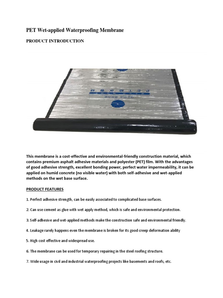 Waterproofing Membrane With Insulation | PDF | Adhesive | Concrete