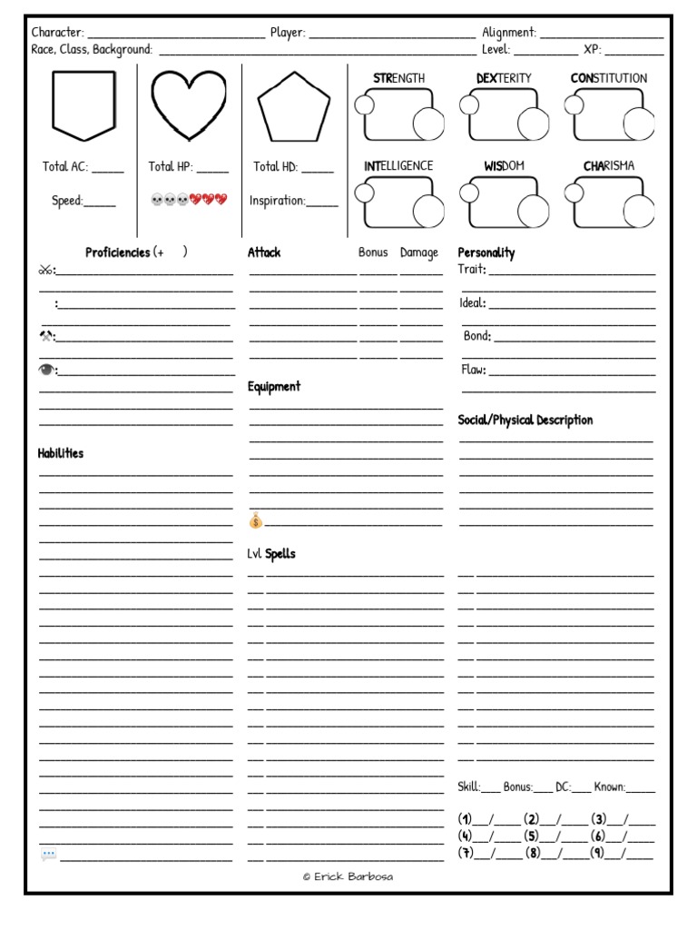Simple Sheet (D&amp;D) | PDF | Role Playing Games | Electrical Engineering