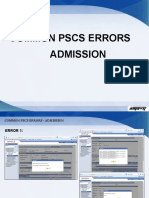 Common Pscs Error-Admissions