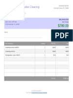 Cleaning Services Invoice for The Original Frameless