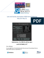 Law and Society Association 2020 Annual Meeting May 28-May 31