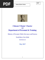 Citizens'/Clients' Charter Department of Personnel & Training