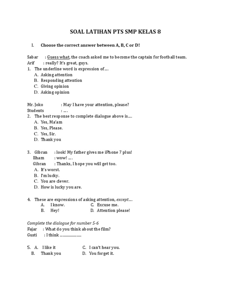 Soal Suggestion And Obligation Contoh Soal Pelajaran