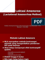 Metode Laktasi Amenorea: (Lactational Amenorrhea Method)