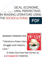 Sociological, Economic, and Cultural Perspectives in Reading Literature Using THE