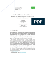 Knowledge Management and Canadian Aquaculture: A Case Study of Public-Private Research Collaboration