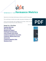 Sales metrics and KPI calculator