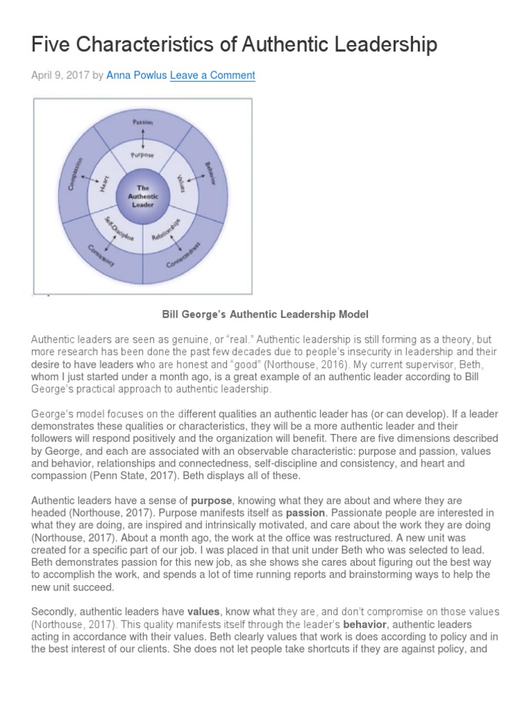Five Characteristics of Authentic Leadership | PDF | Compassion ...