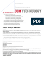 Integrity Testing of HEPA Filters