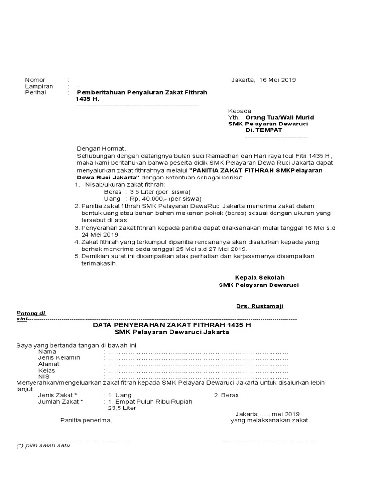 Contoh Surat Edaran Zakat Fitrah Pdf Contoh Surat Edaran Zakat Fitrah Pdf