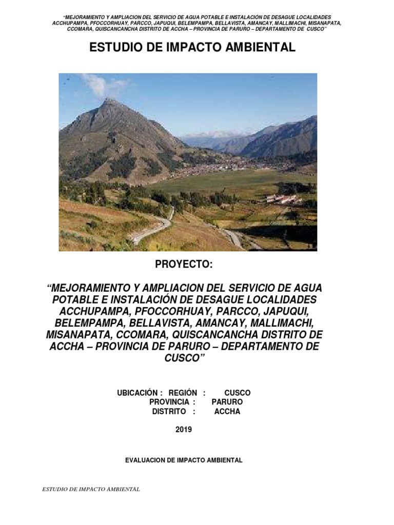 Impacto Ambiental en Accha, Cusco | PDF | Evaluación de impacto ...