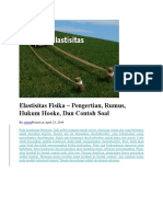 Elastisitas Fisika - Pengertian, Rumus, Hukum Hooke, Dan Contoh Soal