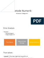 Metode Numerik - Error Analysis