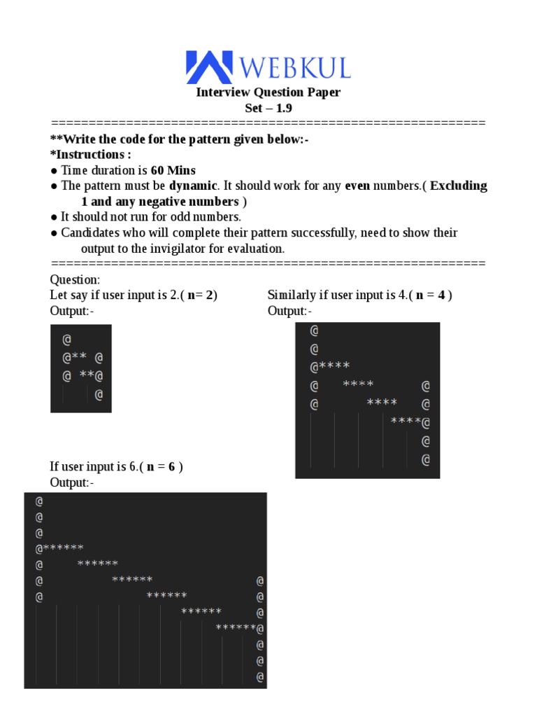 Dynamic Pattern Coding Questions | PDF | Technology & Engineering