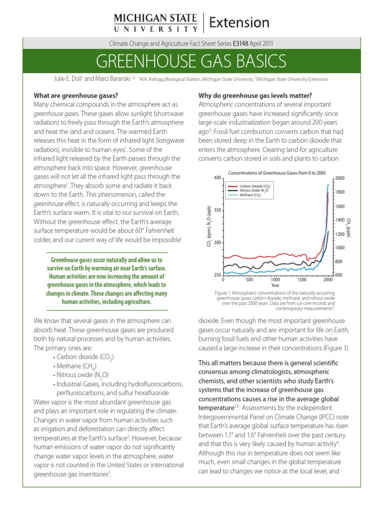 Greenhouse - Gas - Basics, Michigan S U | PDF | Greenhouse Gas ...