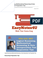 Logical Reasoning, Mathematical Reasoning & Data Interpretation Test Preparation Tips