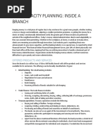 Bank Capacity Planning: Inside A Branch: Offered Products and Services