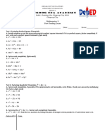 First Grading Exam Mathematics 8