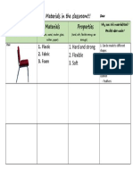Work Sheet 1 - Materials in The Class