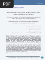 Trabalho Docente Na Licenciatura Em Ciências Biológicas Uma Análise a Partir Do Estado Da Questão