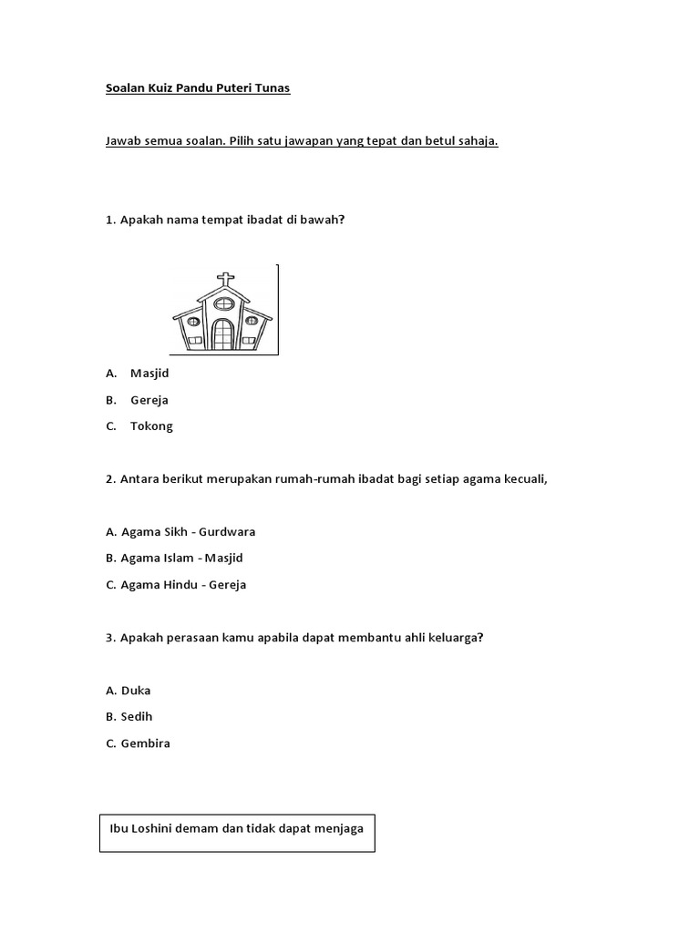 Soalan Kuiz Pandu Puteri Tunas Pdf
