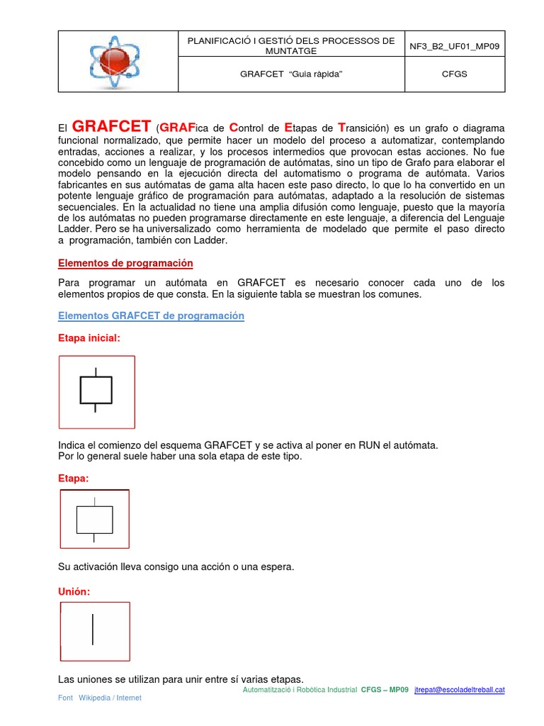 Grafcet | PDF | Programación de computadoras | Lenguaje de programación
