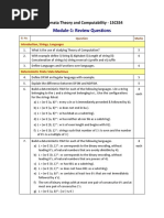 Module-1: Review Questions: Automata Theory and Computability - 15CS54