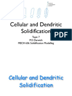 Cellular and Dendritic Solidification Topic 7