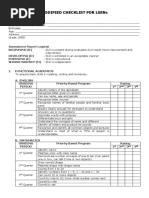 Modified Checklist For Lsens: ST ND RD TH