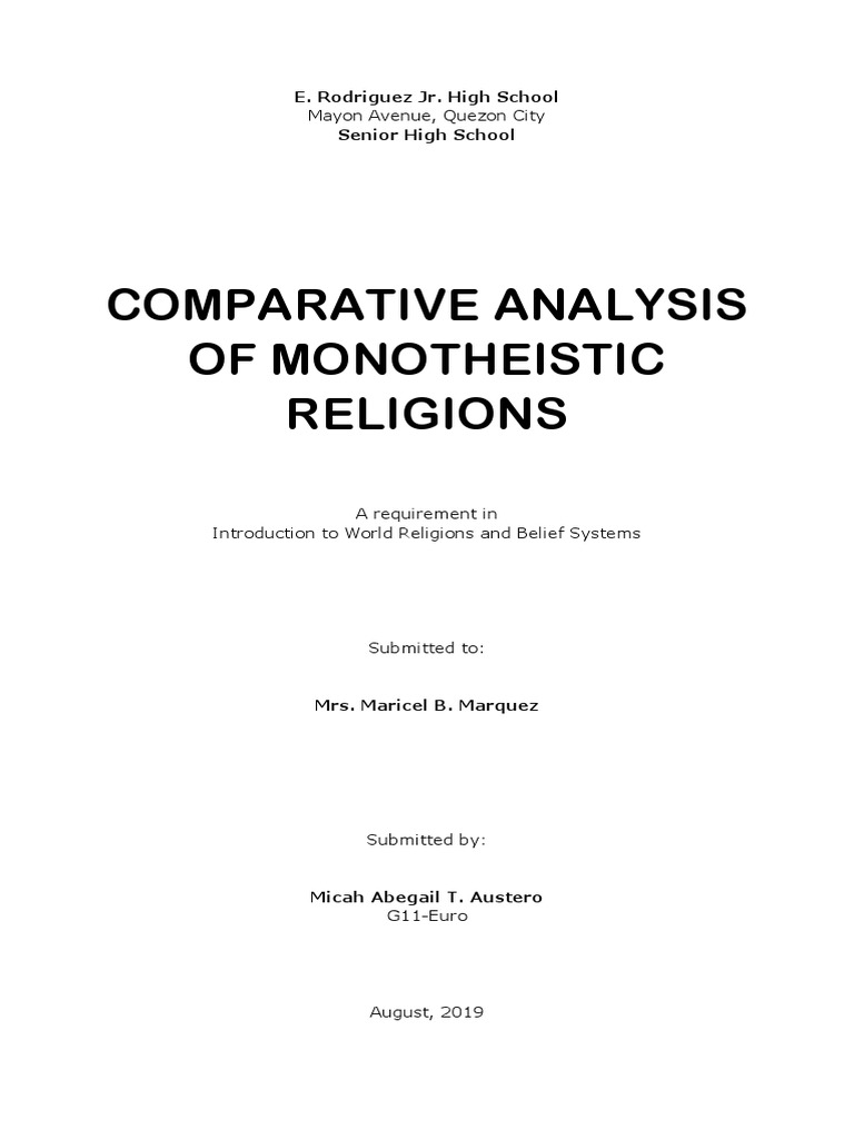 Comparative Analysis of Monotheistic Religions | PDF | Hajj | Jews