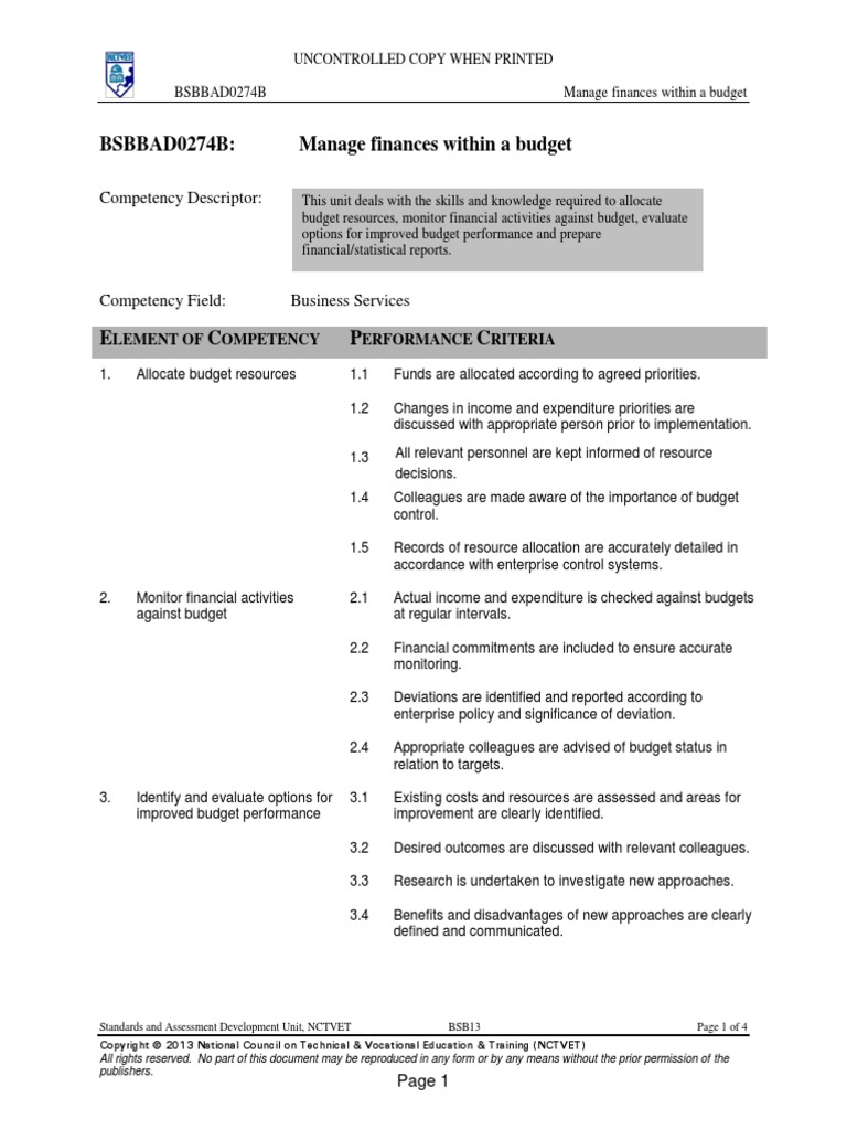 Business Administration Management Level 4 Standards Competence (Human Resources) Vocational