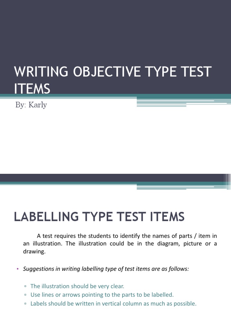 Writing Objective Type Test Item (Final) | PDF | Cognitive Science ...