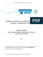 Students' Misbehaviors in Physical Education Lessons: A Sample From Turkey