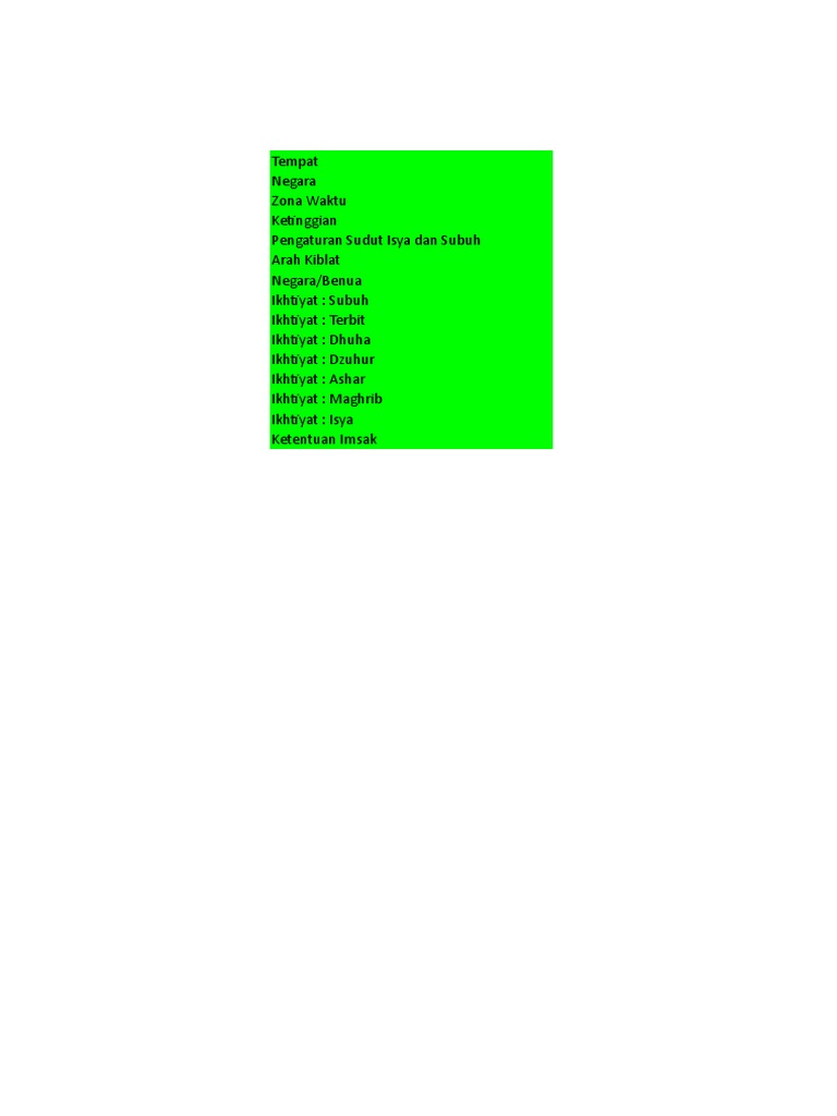 Jadwal Sholat